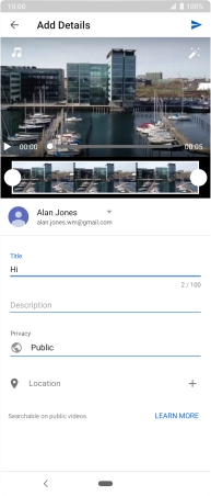 Key in the required text and press the upload icon.