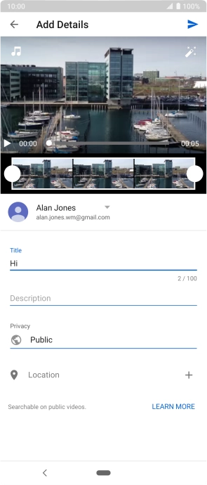 Key in the required text and press the upload icon.