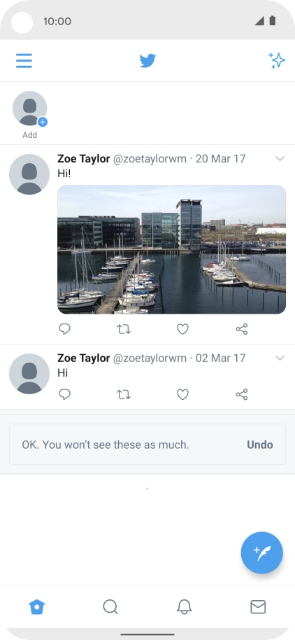 Press the new tweet icon.