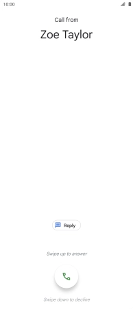 Press and drag the accept call icon upwards.