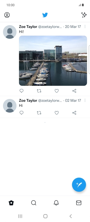 Press the new tweet icon.