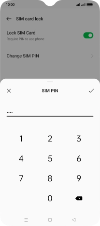 Key in the new PIN again and press the confirm icon.