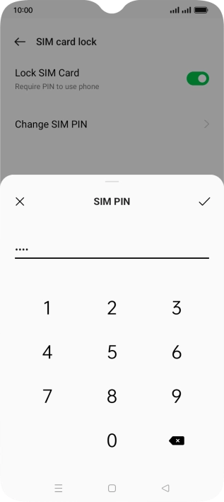 Key in the new PIN again and press the confirm icon.