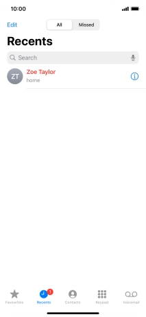 Press the information icon next to the required phone number.