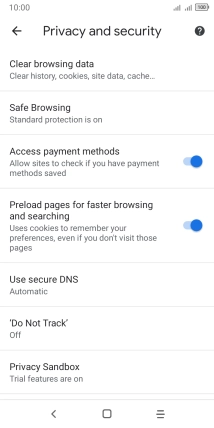 Press Clear browsing data.