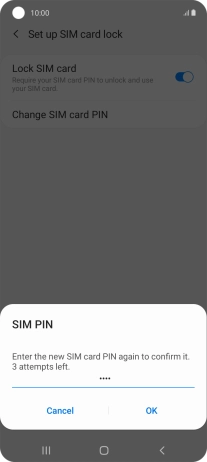 Key in the new PIN again and press OK.