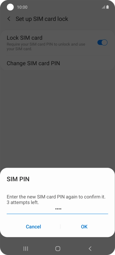 Key in the new PIN again and press OK.