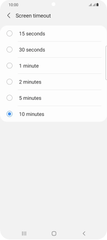Press the required setting.
