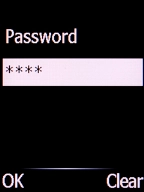 Key in your barring password and press the Left selection key. The default barring password is 1919.