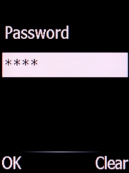 Key in your barring password and press the Left selection key. The default barring password is 1919.