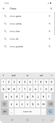 Key in the name or subject of the required app and press the search icon.