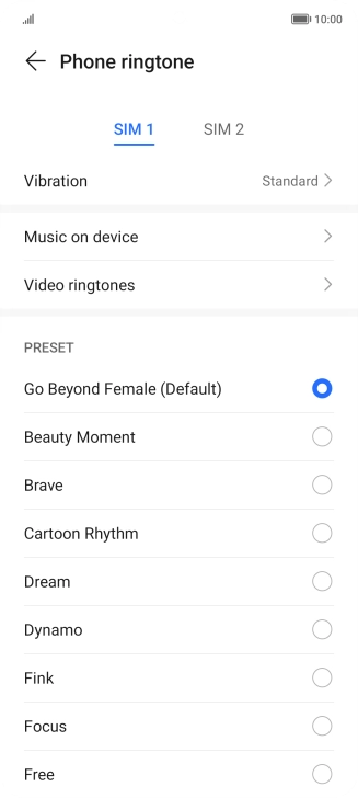 Press the required ring tones to hear them.