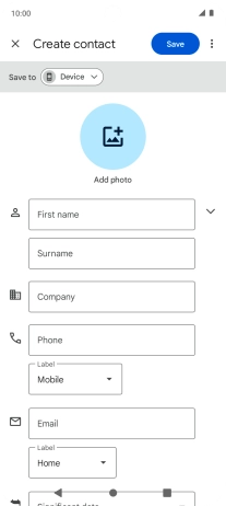 Press First name and key in the first name.