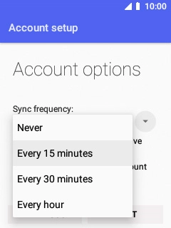Select the required setting.