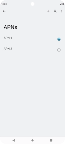 Press the field next to the required data connection to activate it.