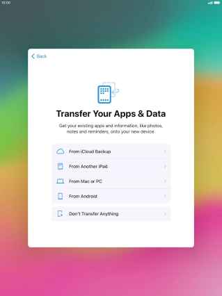 Press Don't Transfer Anything and follow the instructions on the screen to finish the activation.