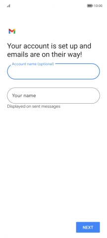 Press Your name and key in the required sender name.