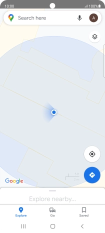 Press the search field and key in the required destination.