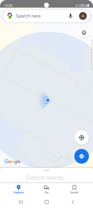 Press the search field and key in the required destination.