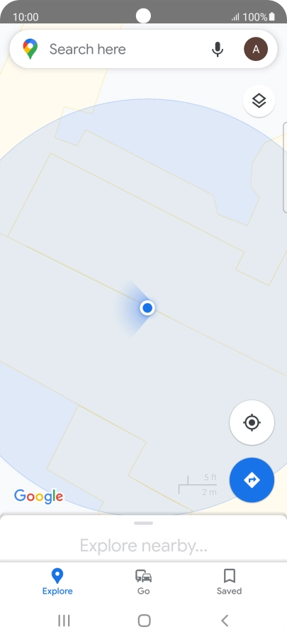 Press the search field and key in the required destination.