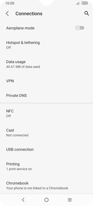Press Data usage.