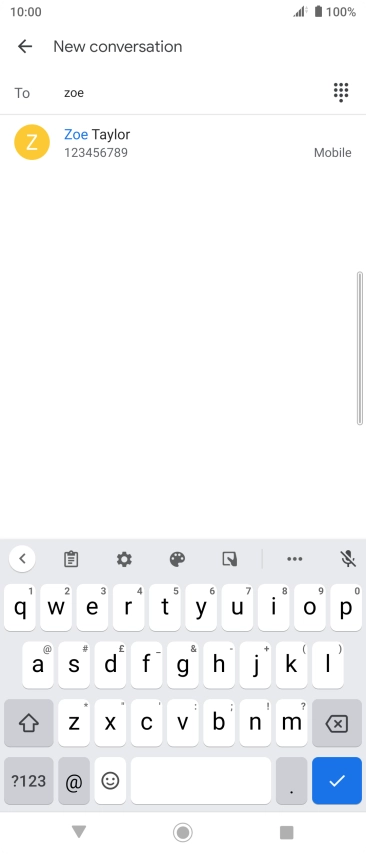 Key in the first letters of the recipient's name and press the required contact.