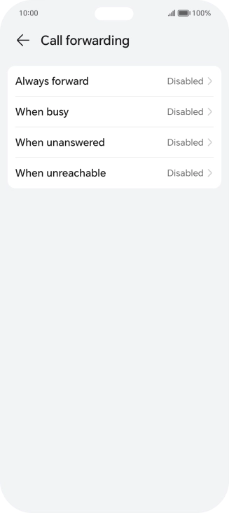 Press the required divert type.