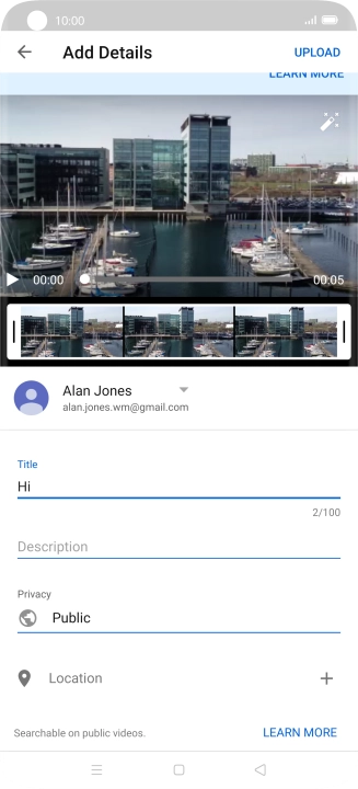 Key in the required text and press UPLOAD.