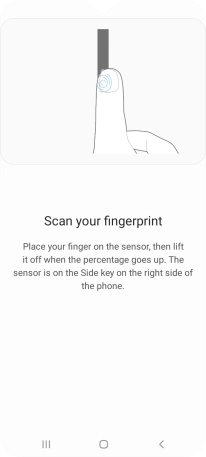 Follow the instructions on the screen to create the phone lock code using your fingerprint.