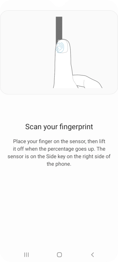 Follow the instructions on the screen to create the phone lock code using your fingerprint.
