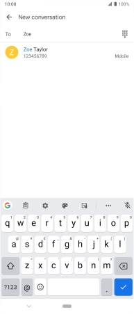 Key in the first letters of the recipient's name and press the required contact.