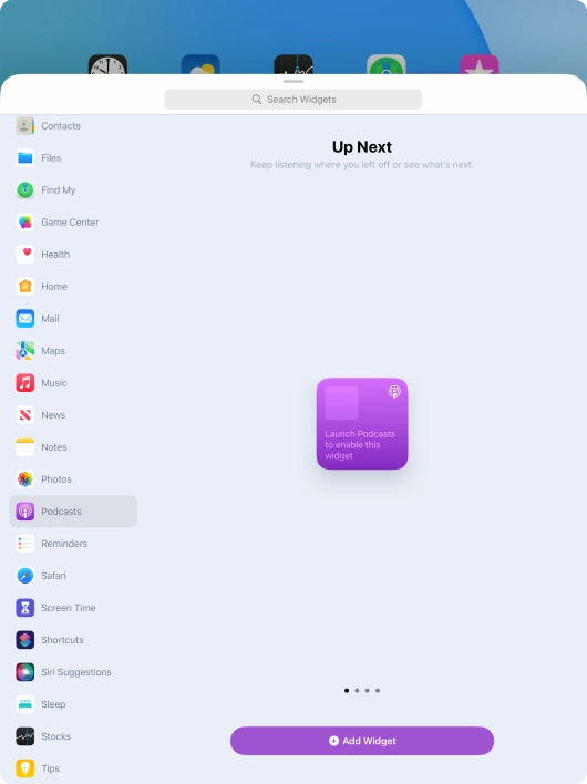 Press Add Widget.