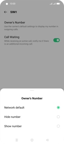 Press Show number to turn on caller identification.