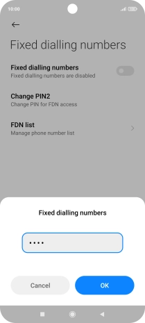 Key in your PIN2 and press OK. The default PIN2 is 1111.