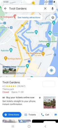 Press the destination at the bottom of the screen.