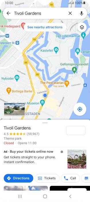 Press the destination at the bottom of the screen.