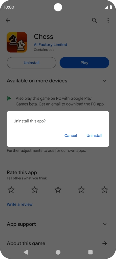 Press Uninstall.