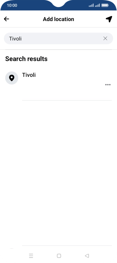 Press the required location.