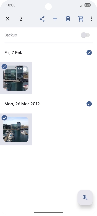 Press the share icon.