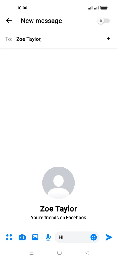 Write the required message and press the send icon.
