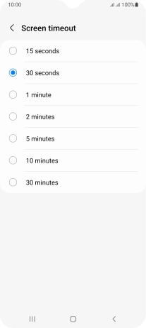 Press the required setting.