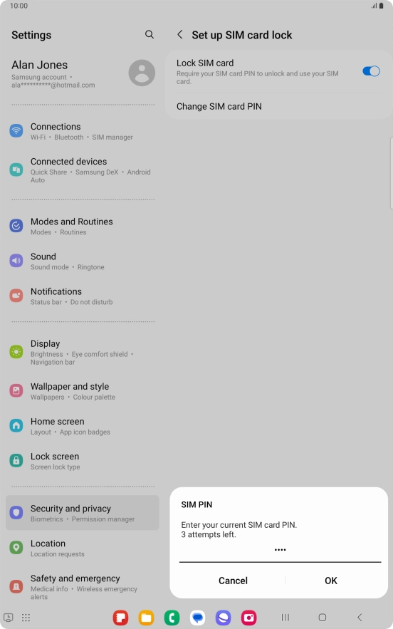 Key in your current PIN and press OK.