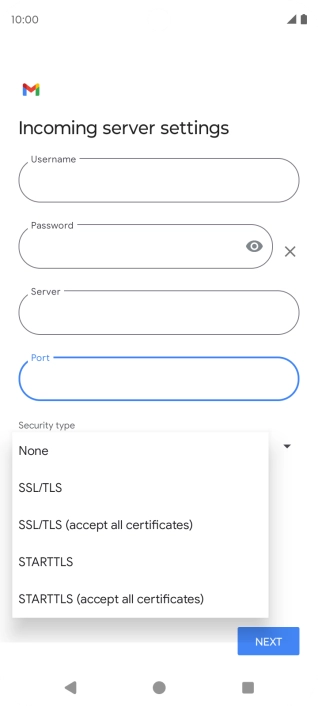 Press SSL/TLS.