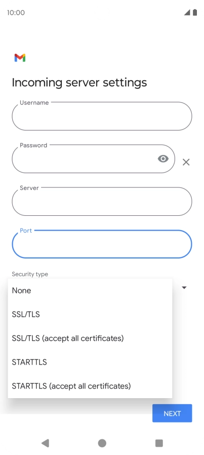 Press SSL/TLS.