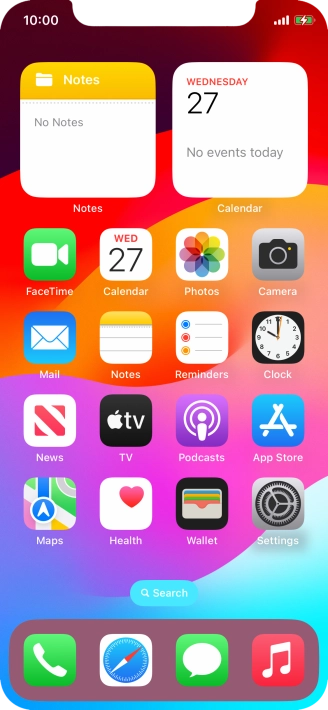 The battery charging icon shows that the battery is charging.