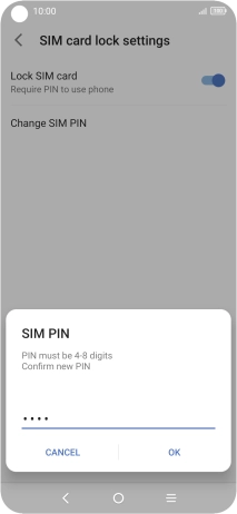 Key in the new PIN again and press OK.