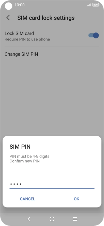 Key in the new PIN again and press OK.