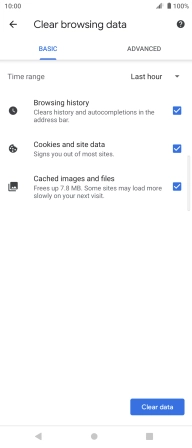 Press the fields next to the required data types.
