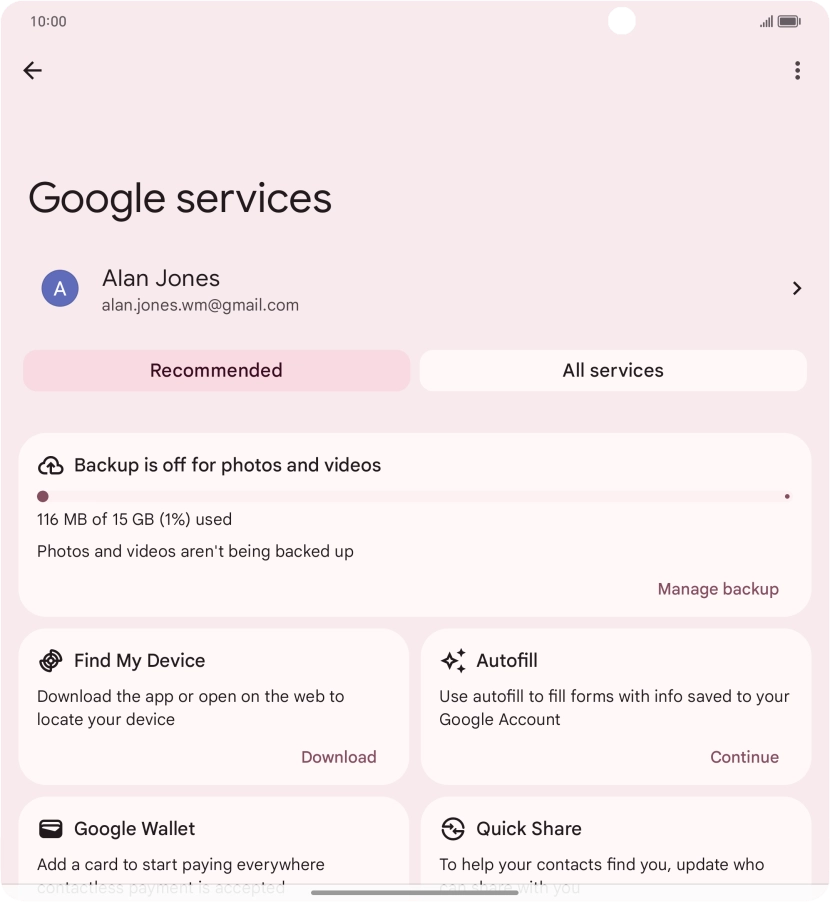 Press All services.