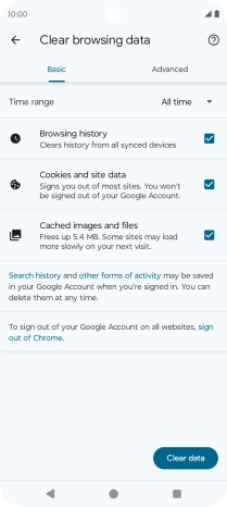 Press Clear data.